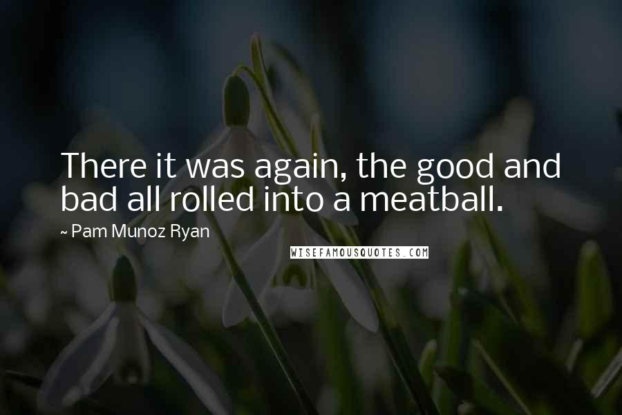 Pam Munoz Ryan Quotes: There it was again, the good and bad all rolled into a meatball.