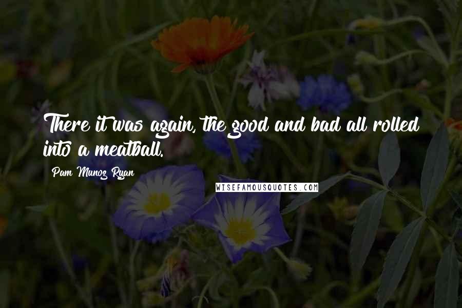 Pam Munoz Ryan Quotes: There it was again, the good and bad all rolled into a meatball.