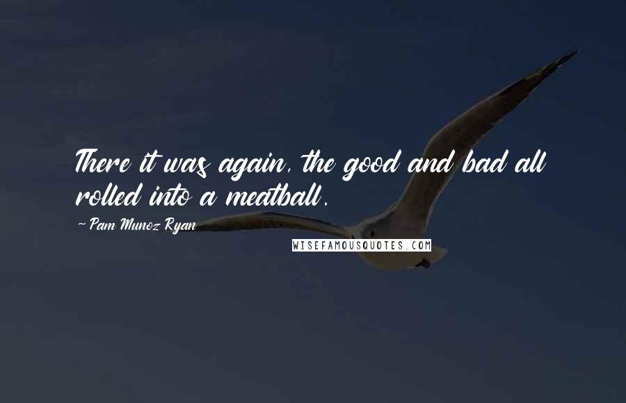 Pam Munoz Ryan Quotes: There it was again, the good and bad all rolled into a meatball.