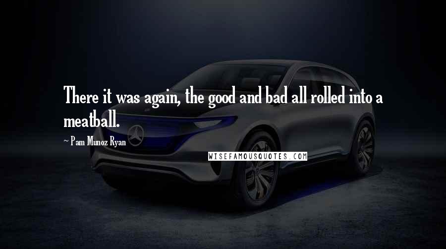 Pam Munoz Ryan Quotes: There it was again, the good and bad all rolled into a meatball.