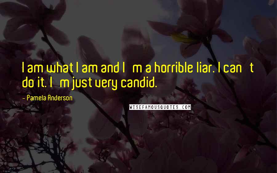 Pamela Anderson Quotes: I am what I am and I'm a horrible liar. I can't do it. I'm just very candid.