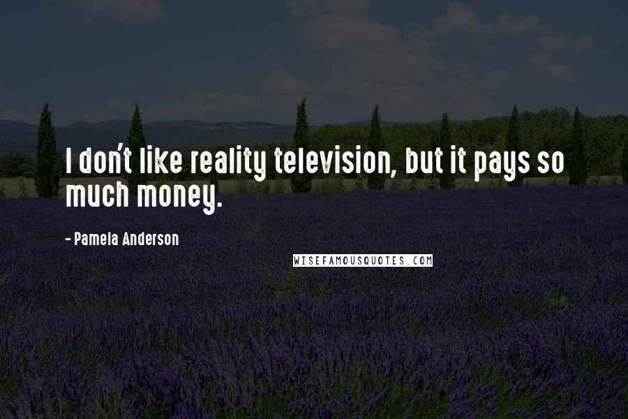 Pamela Anderson Quotes: I don't like reality television, but it pays so much money.