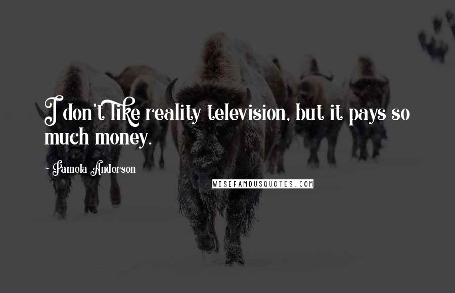 Pamela Anderson Quotes: I don't like reality television, but it pays so much money.