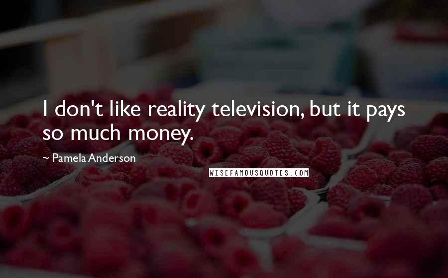Pamela Anderson Quotes: I don't like reality television, but it pays so much money.
