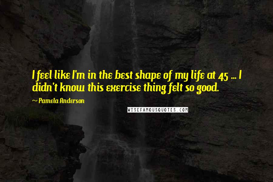 Pamela Anderson Quotes: I feel like I'm in the best shape of my life at 45 ... I didn't know this exercise thing felt so good.