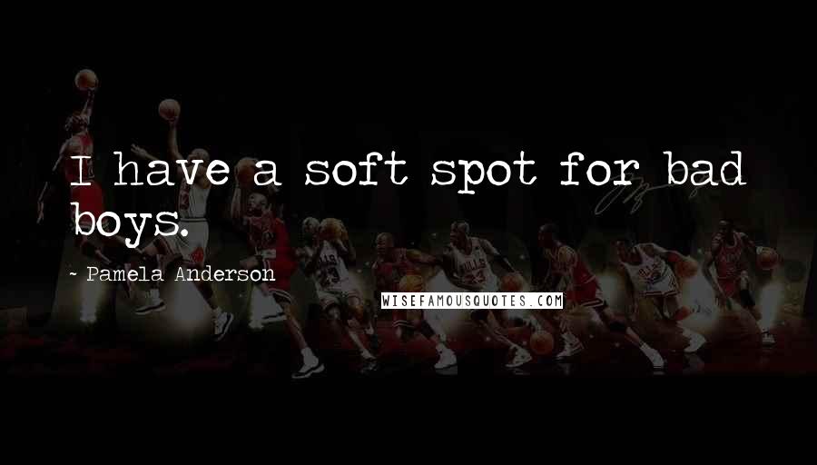 Pamela Anderson Quotes: I have a soft spot for bad boys.