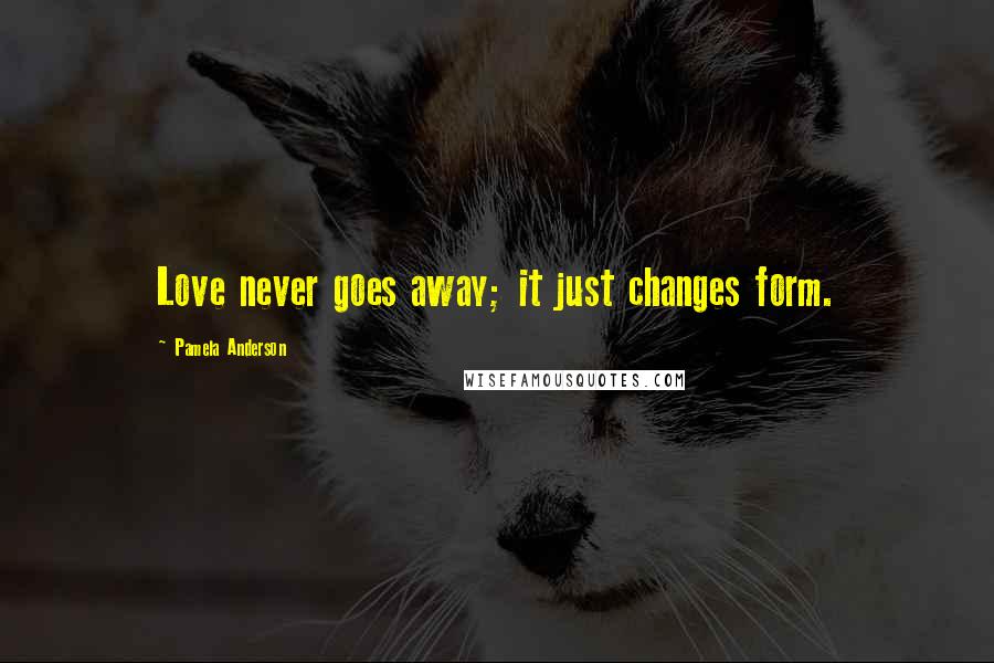 Pamela Anderson Quotes: Love never goes away; it just changes form.