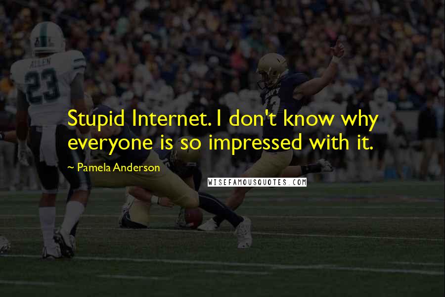 Pamela Anderson Quotes: Stupid Internet. I don't know why everyone is so impressed with it.