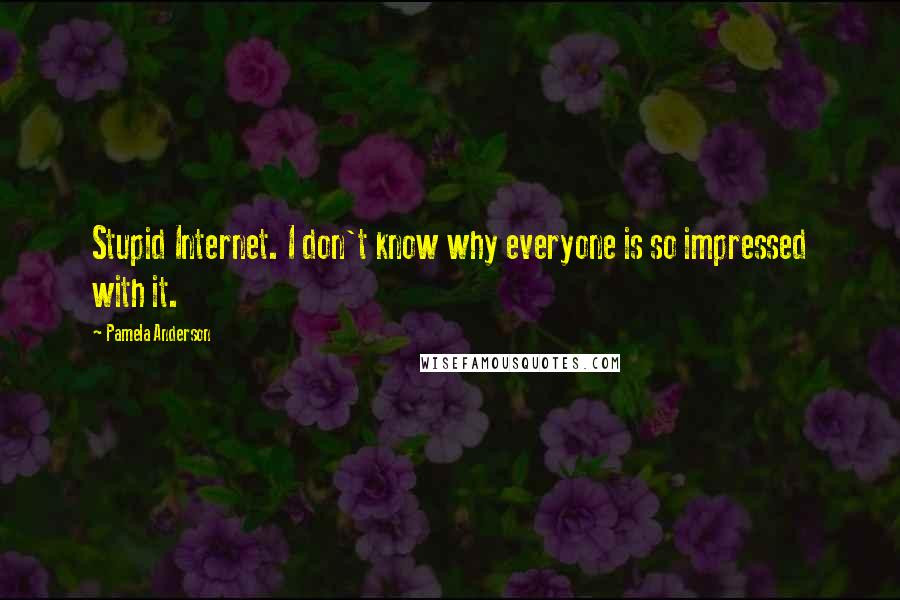 Pamela Anderson Quotes: Stupid Internet. I don't know why everyone is so impressed with it.