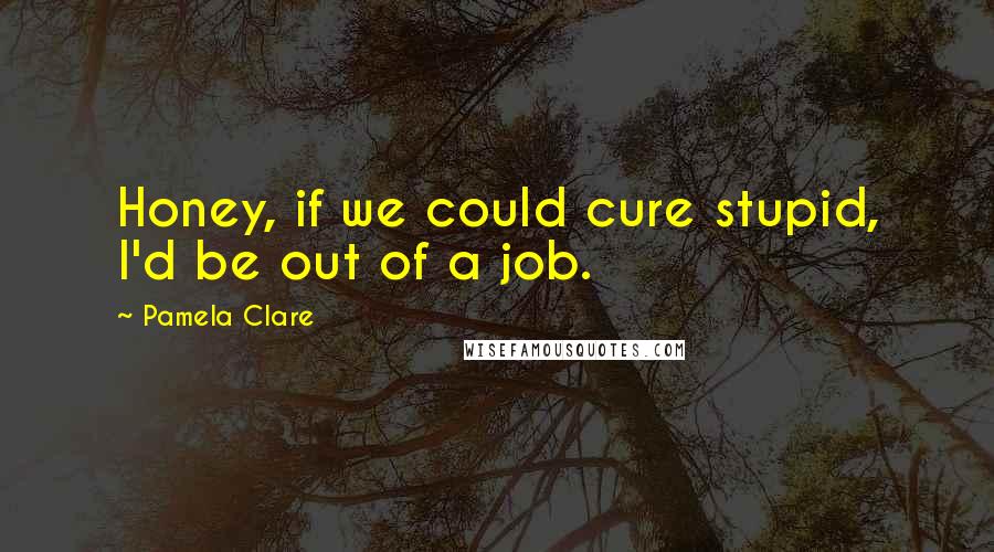 Pamela Clare Quotes: Honey, if we could cure stupid, I'd be out of a job.
