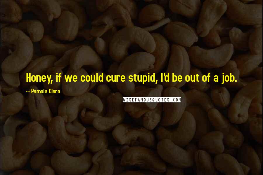Pamela Clare Quotes: Honey, if we could cure stupid, I'd be out of a job.