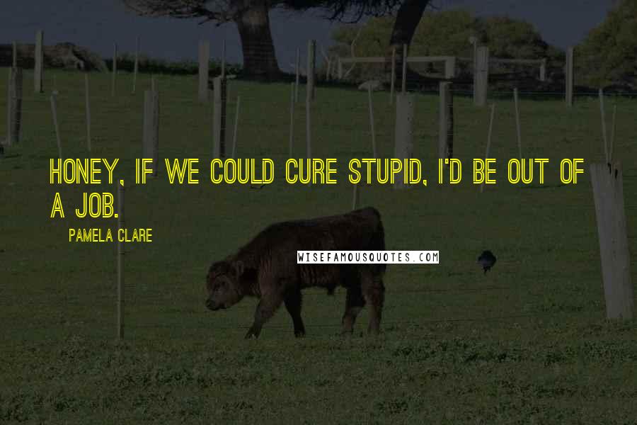 Pamela Clare Quotes: Honey, if we could cure stupid, I'd be out of a job.