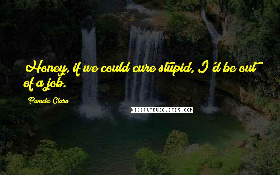 Pamela Clare Quotes: Honey, if we could cure stupid, I'd be out of a job.