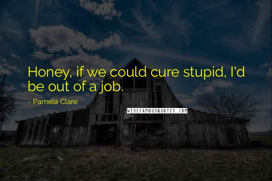 Pamela Clare Quotes: Honey, if we could cure stupid, I'd be out of a job.