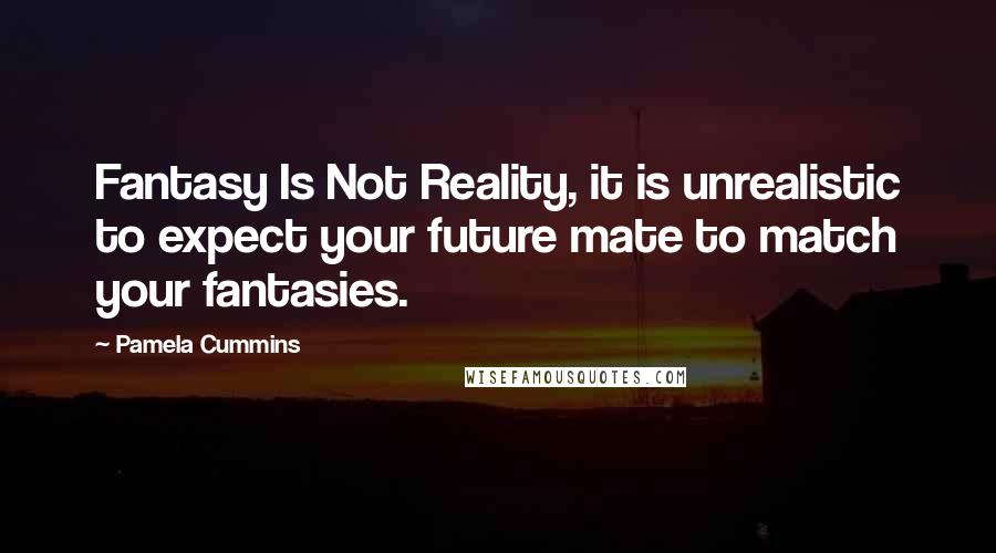Pamela Cummins Quotes: Fantasy Is Not Reality, it is unrealistic to expect your future mate to match your fantasies.