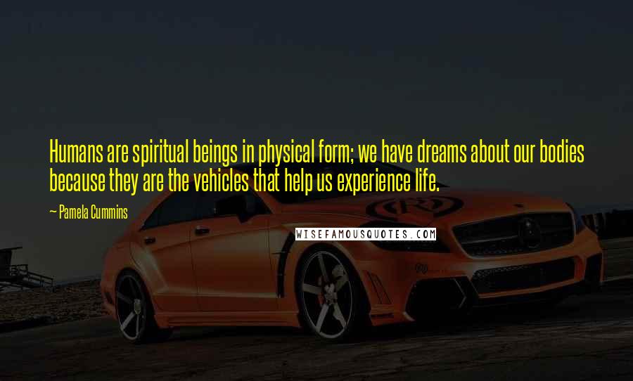 Pamela Cummins Quotes: Humans are spiritual beings in physical form; we have dreams about our bodies because they are the vehicles that help us experience life.