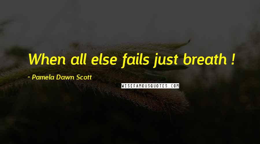 Pamela Dawn Scott Quotes: When all else fails just breath !