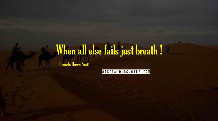 Pamela Dawn Scott Quotes: When all else fails just breath !