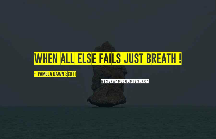 Pamela Dawn Scott Quotes: When all else fails just breath !