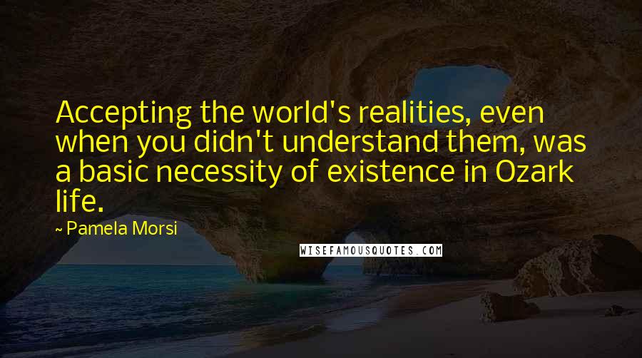 Pamela Morsi Quotes: Accepting the world's realities, even when you didn't understand them, was a basic necessity of existence in Ozark life.