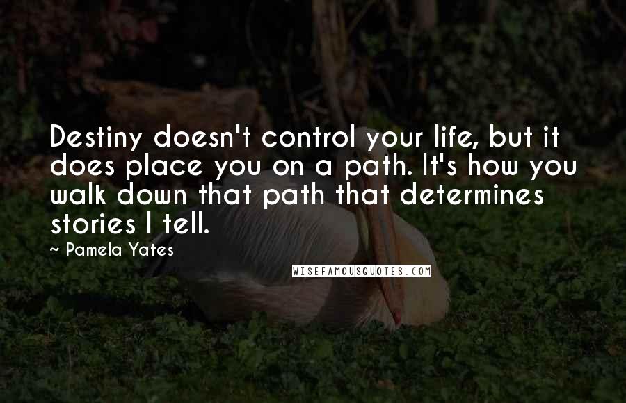 Pamela Yates Quotes: Destiny doesn't control your life, but it does place you on a path. It's how you walk down that path that determines stories I tell.