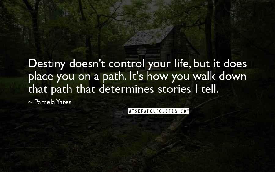 Pamela Yates Quotes: Destiny doesn't control your life, but it does place you on a path. It's how you walk down that path that determines stories I tell.