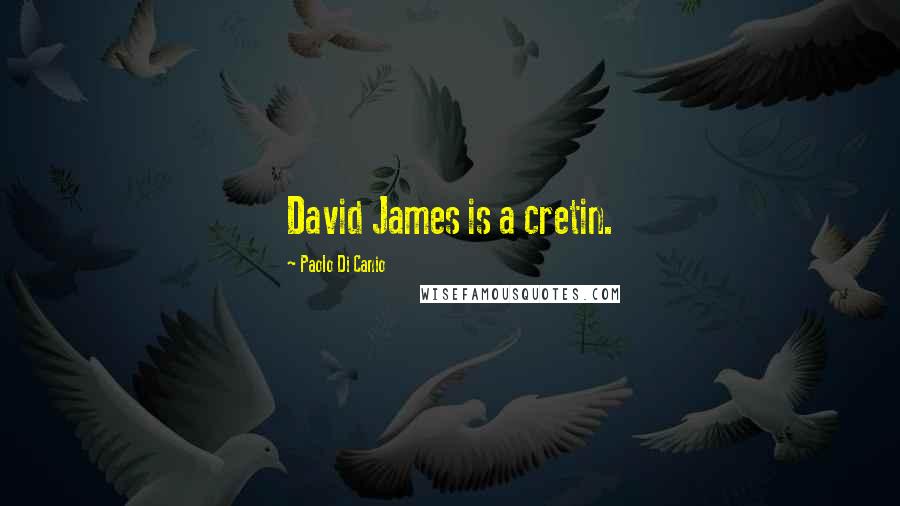 Paolo Di Canio Quotes: David James is a cretin.