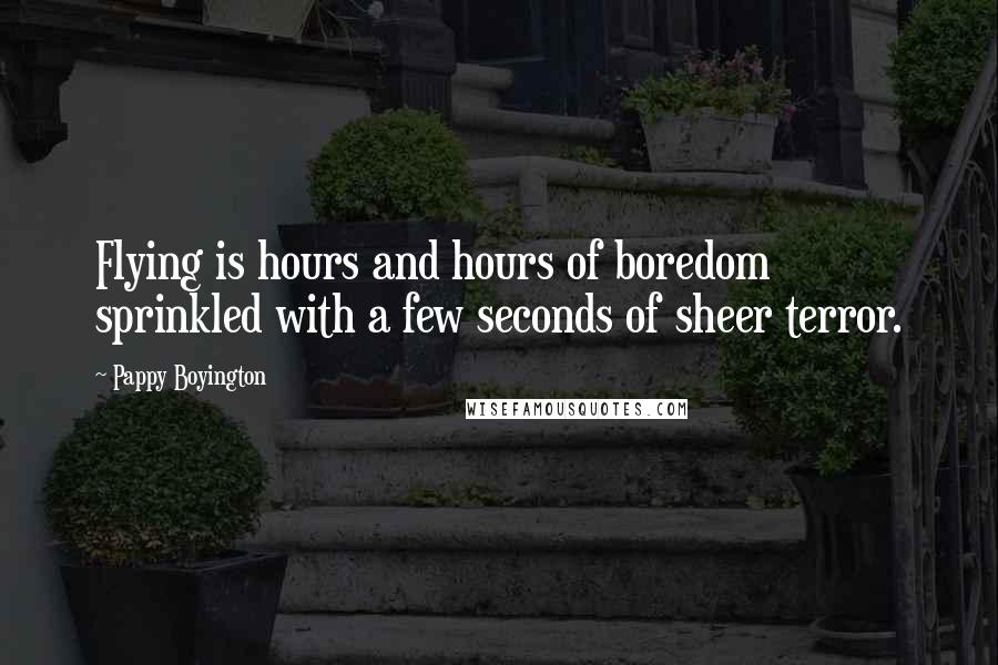 Pappy Boyington Quotes: Flying is hours and hours of boredom sprinkled with a few seconds of sheer terror.