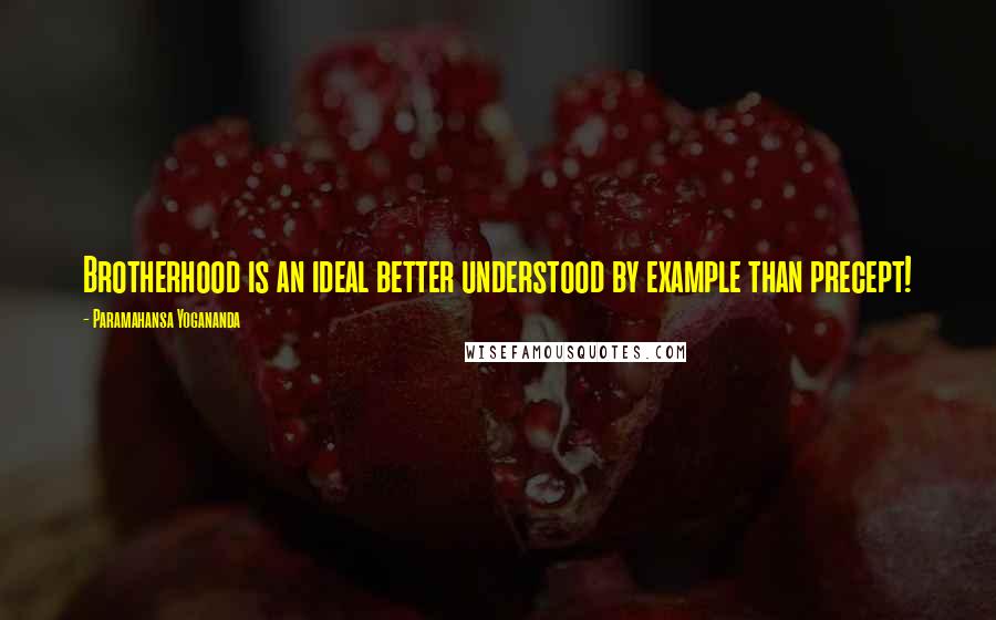 Paramahansa Yogananda Quotes: Brotherhood is an ideal better understood by example than precept!