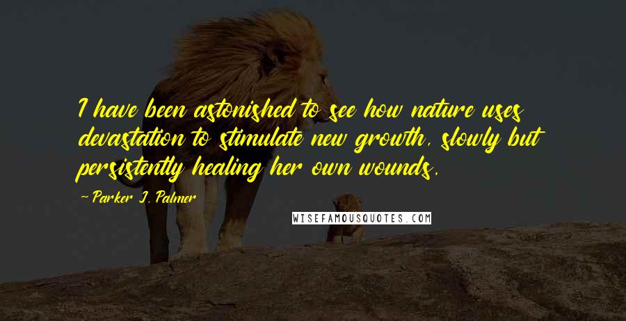 Parker J. Palmer Quotes: I have been astonished to see how nature uses devastation to stimulate new growth, slowly but persistently healing her own wounds.