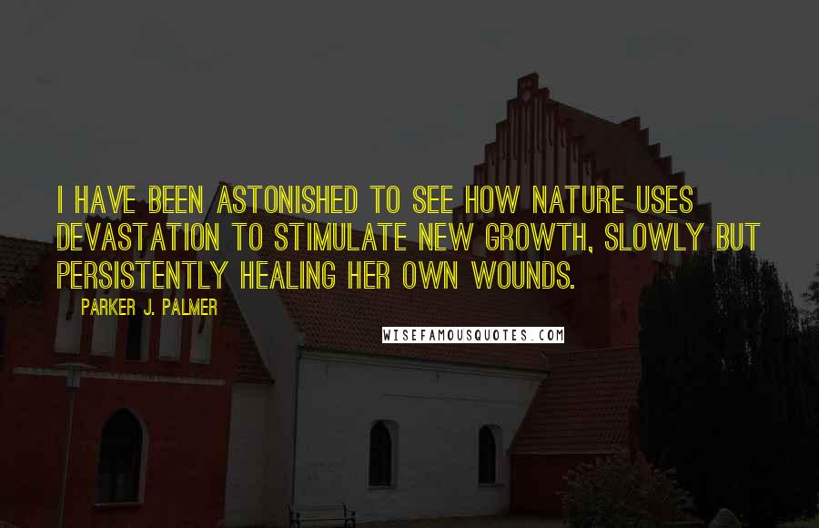 Parker J. Palmer Quotes: I have been astonished to see how nature uses devastation to stimulate new growth, slowly but persistently healing her own wounds.