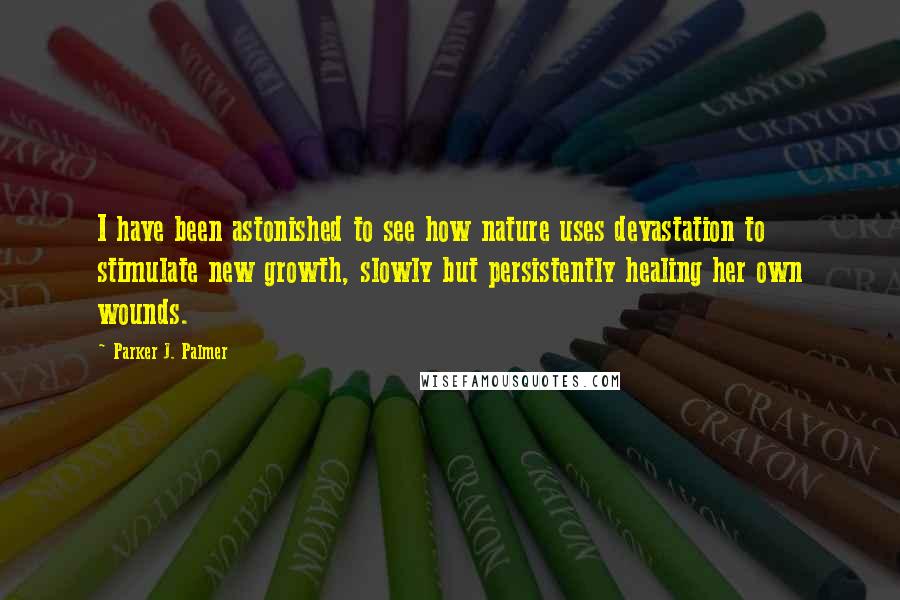 Parker J. Palmer Quotes: I have been astonished to see how nature uses devastation to stimulate new growth, slowly but persistently healing her own wounds.