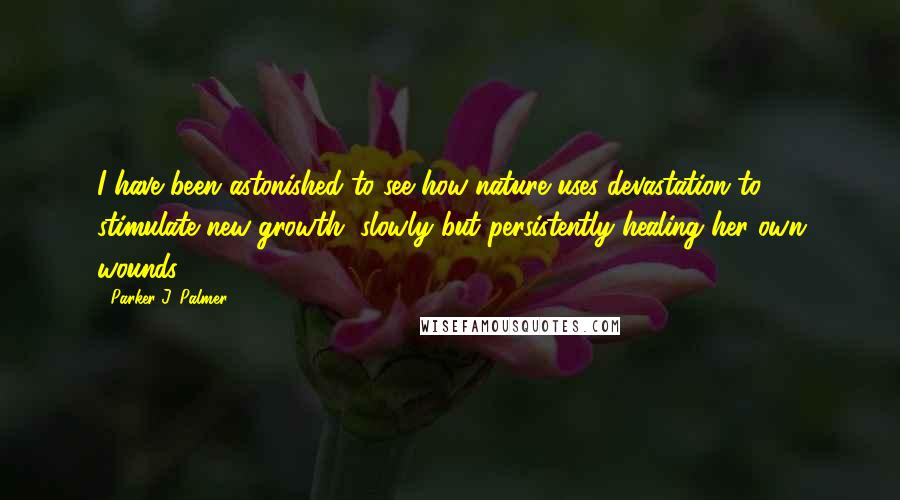 Parker J. Palmer Quotes: I have been astonished to see how nature uses devastation to stimulate new growth, slowly but persistently healing her own wounds.