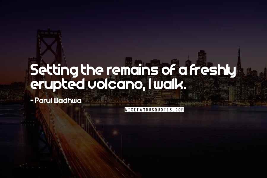 Parul Wadhwa Quotes: Setting the remains of a freshly erupted volcano, I walk.