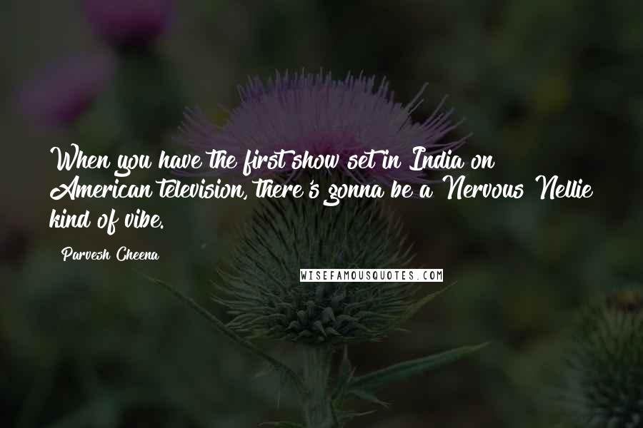 Parvesh Cheena Quotes: When you have the first show set in India on American television, there's gonna be a Nervous Nellie kind of vibe.