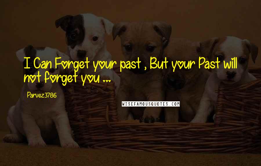 Parvez3786 Quotes: I Can Forget your past , But your Past will not forget you ...