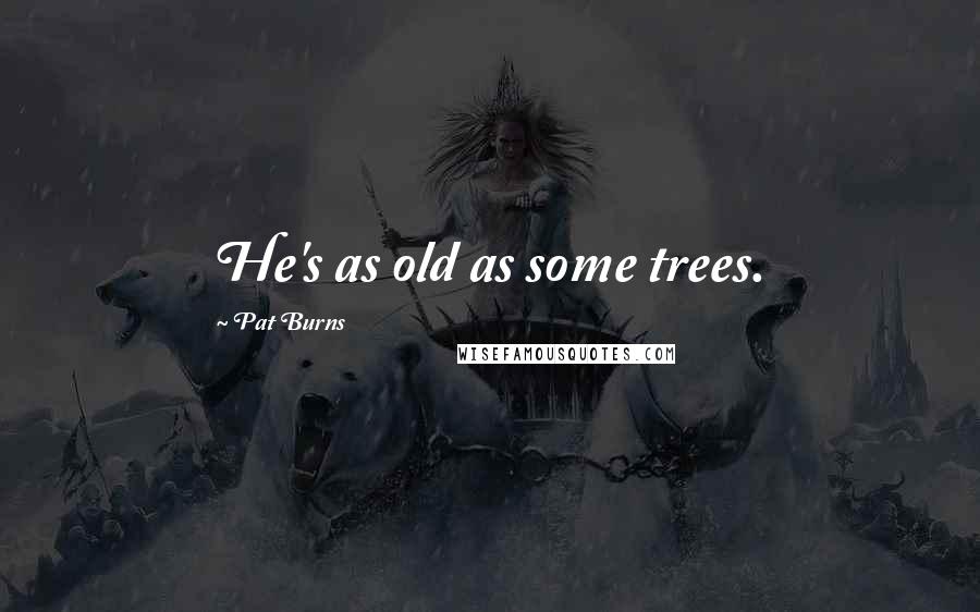 Pat Burns Quotes: He's as old as some trees.