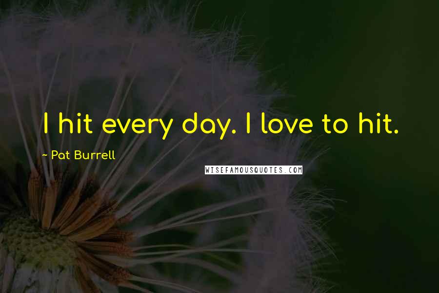 Pat Burrell Quotes: I hit every day. I love to hit.