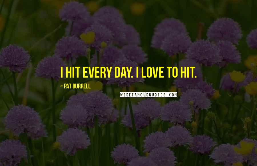 Pat Burrell Quotes: I hit every day. I love to hit.