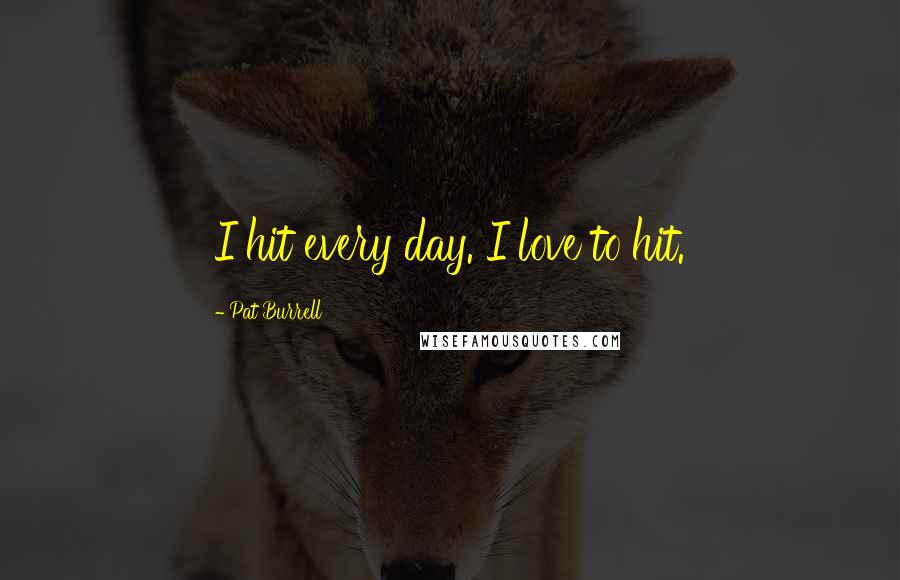 Pat Burrell Quotes: I hit every day. I love to hit.