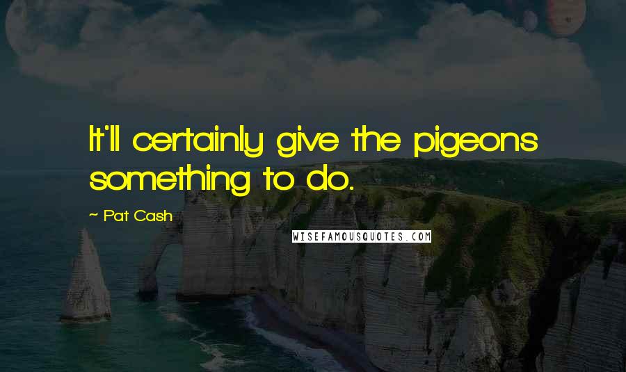Pat Cash Quotes: It'll certainly give the pigeons something to do.