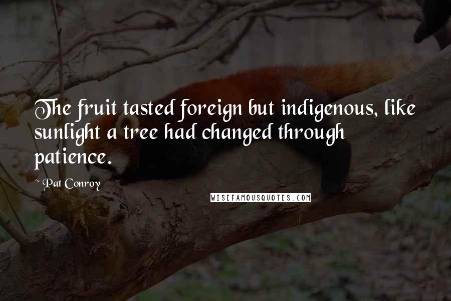 Pat Conroy Quotes: The fruit tasted foreign but indigenous, like sunlight a tree had changed through patience.
