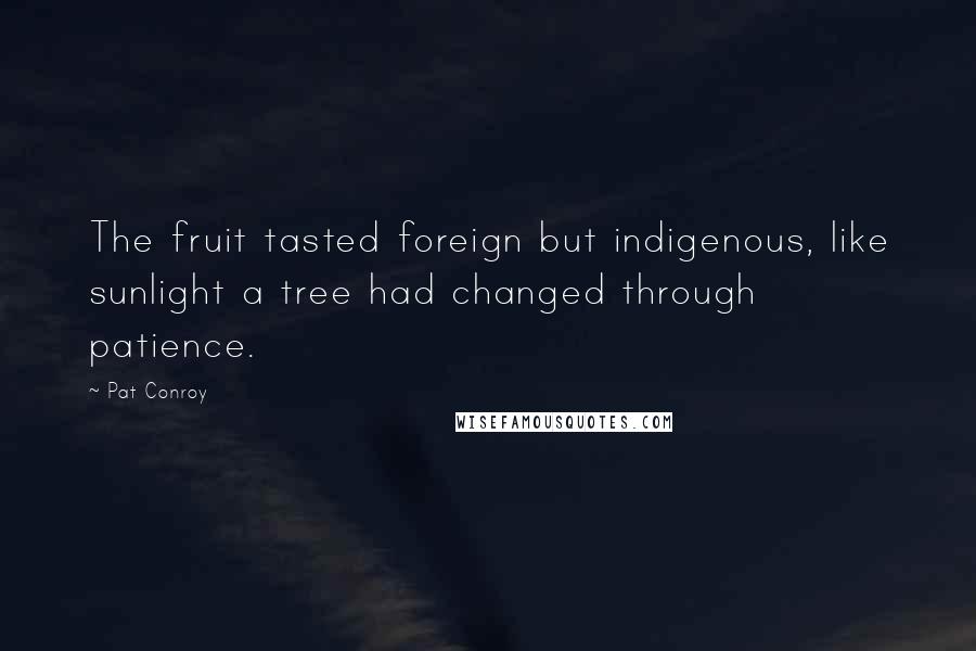 Pat Conroy Quotes: The fruit tasted foreign but indigenous, like sunlight a tree had changed through patience.
