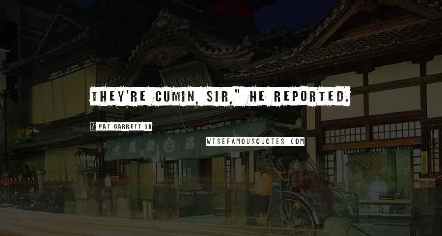Pat Garrett Jr Quotes: They're cumin, sir," he reported.