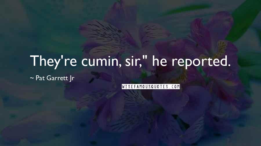 Pat Garrett Jr Quotes: They're cumin, sir," he reported.