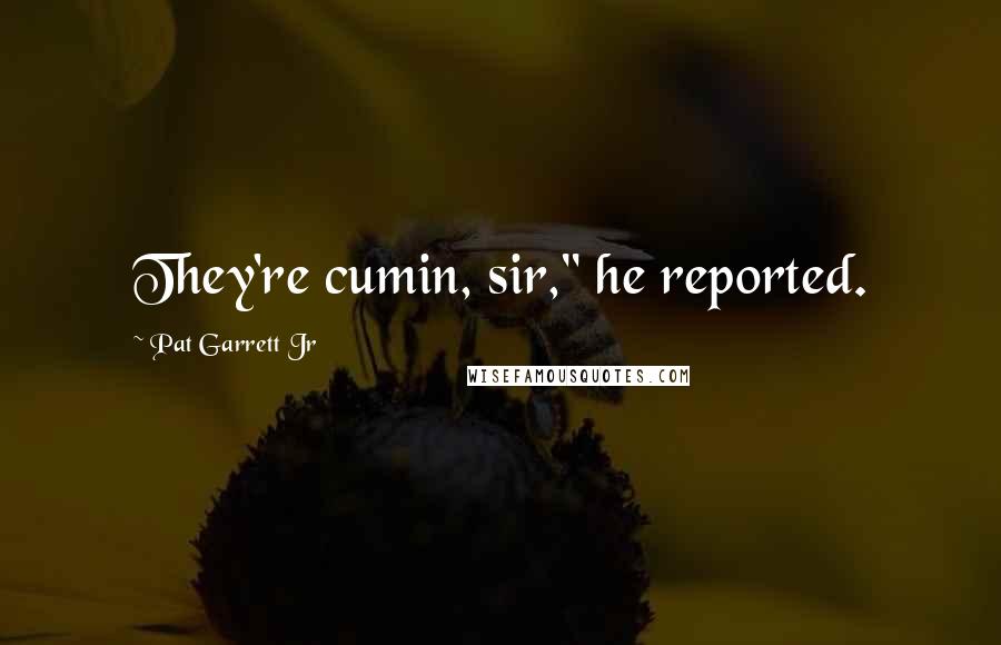 Pat Garrett Jr Quotes: They're cumin, sir," he reported.