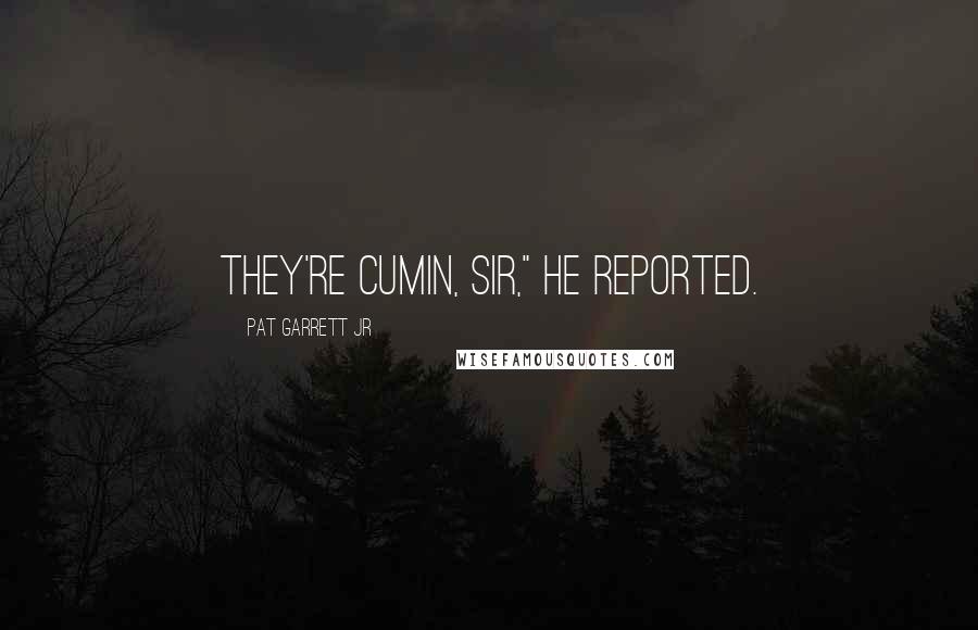 Pat Garrett Jr Quotes: They're cumin, sir," he reported.