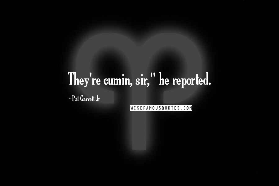 Pat Garrett Jr Quotes: They're cumin, sir," he reported.