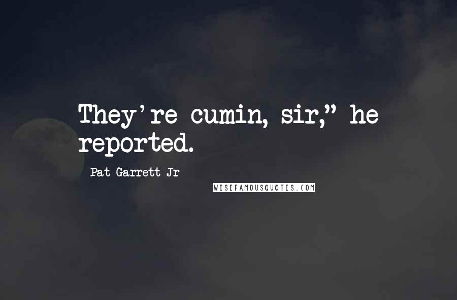 Pat Garrett Jr Quotes: They're cumin, sir," he reported.
