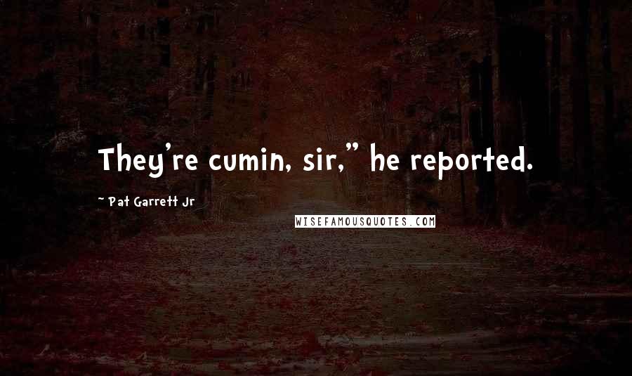 Pat Garrett Jr Quotes: They're cumin, sir," he reported.